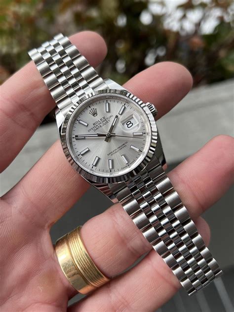 rolex datejust women's silver|Rolex Datejust 36 silver dial.